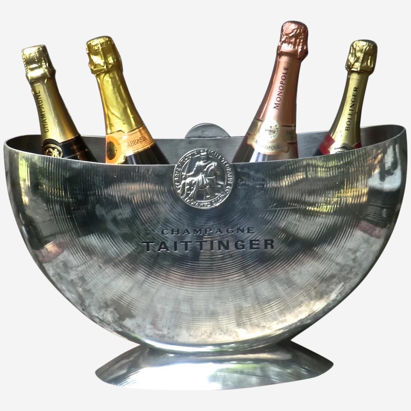 Vintage Taittinger 'Half Moon' Pewter Champagne Cooler (1 of 8) Vintage Taittinger 'Half Moon' Pewter Champagne Cooler (1 of 8)