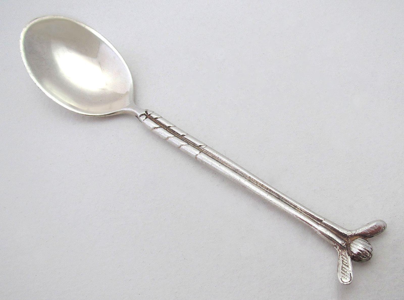 Vintage Golf Themed Novelty Solid Sterling Silver Tea Spoon - Twin Double Golf Clubs & Ball (1 of 5) Vintage Golf Themed Novelty Solid Sterling Silver Tea Spoon - Twin Double Golf Clubs & Ball (1 of 5)