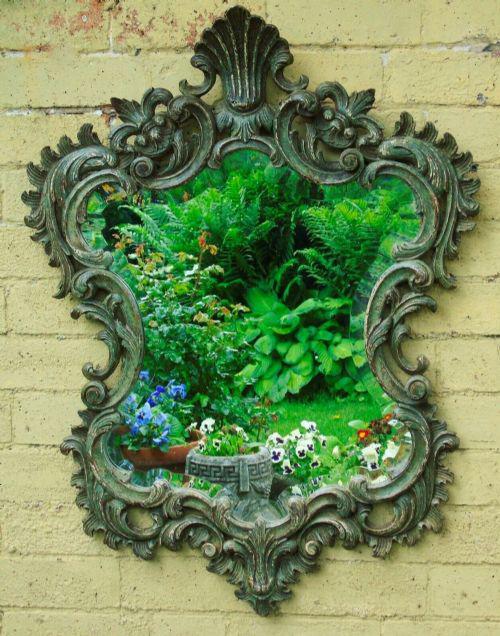 Solid Oak Hand Painted French Mirror (1 of 7)