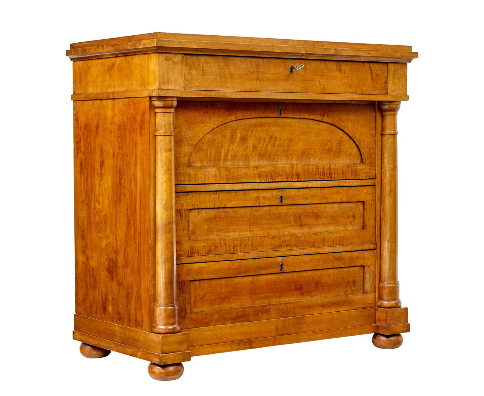 19th Century Empire Revival Birch Chest of Drawers (1 of 9) 19th Century Empire Revival Birch Chest of Drawers (1 of 9)