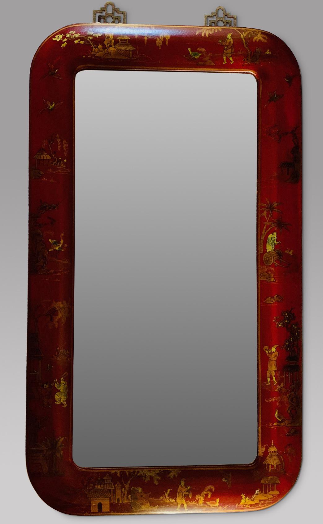 An Attractive Chinese Red Lacquer effect Wall Mirror (1 of 3) An Attractive Chinese Red Lacquer effect Wall Mirror (1 of 3)