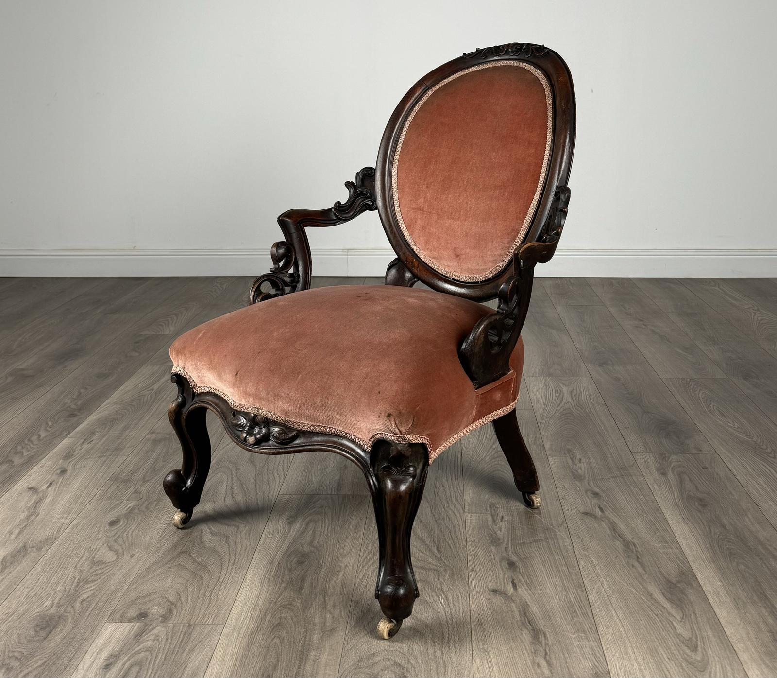 Antique 19th Century Victorian Armchair in Mahogany (1 of 12)