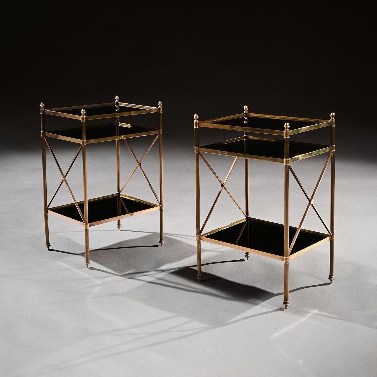 Pair of Maison Bagues Brass & Glass Etageres Louis XVI Style (1 of 5) Pair of Maison Bagues Brass & Glass Etageres Louis XVI Style (1 of 5)