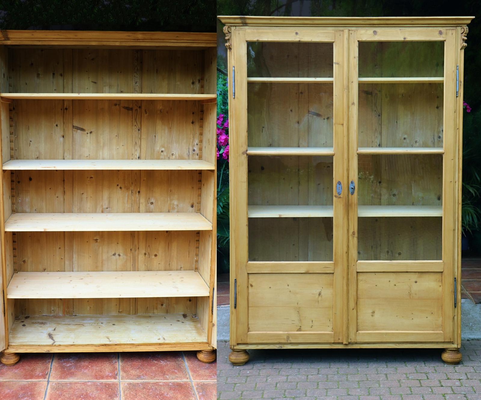 Big! Very Old Glazed Pine Display Cupboard & Adjustable Shelves (1 of 15) Big! Very Old Glazed Pine Display Cupboard & Adjustable Shelves (1 of 15)