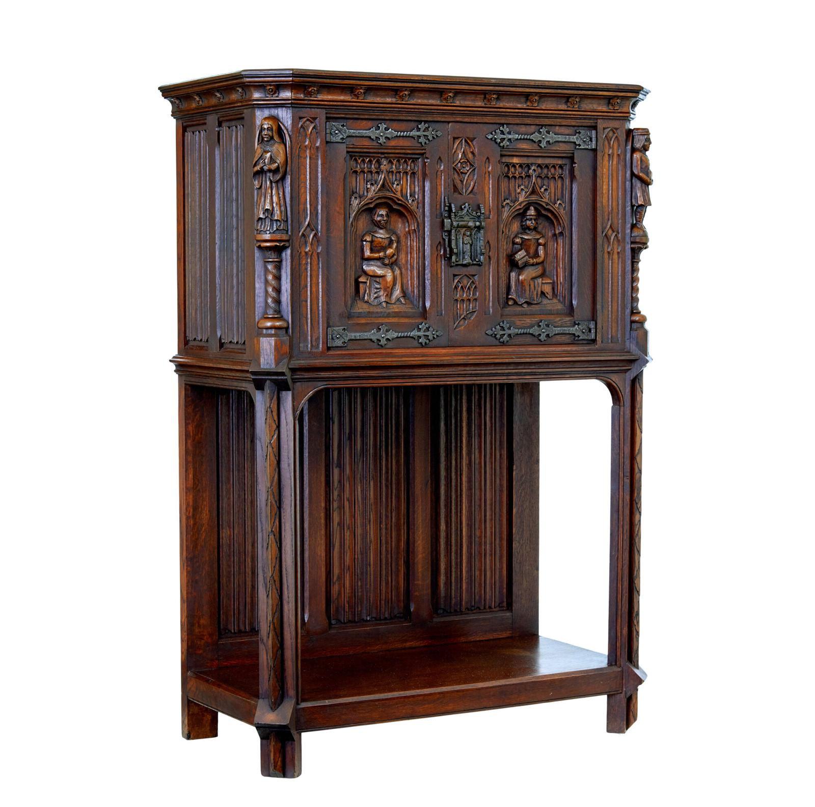 Early 20th Century Carved Oak Renaissance Revival Cupboard (1 of 9)