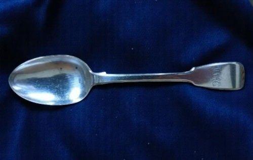 A Solid Silver Fiddle Pattern Serving Spoon. (1 of 6)