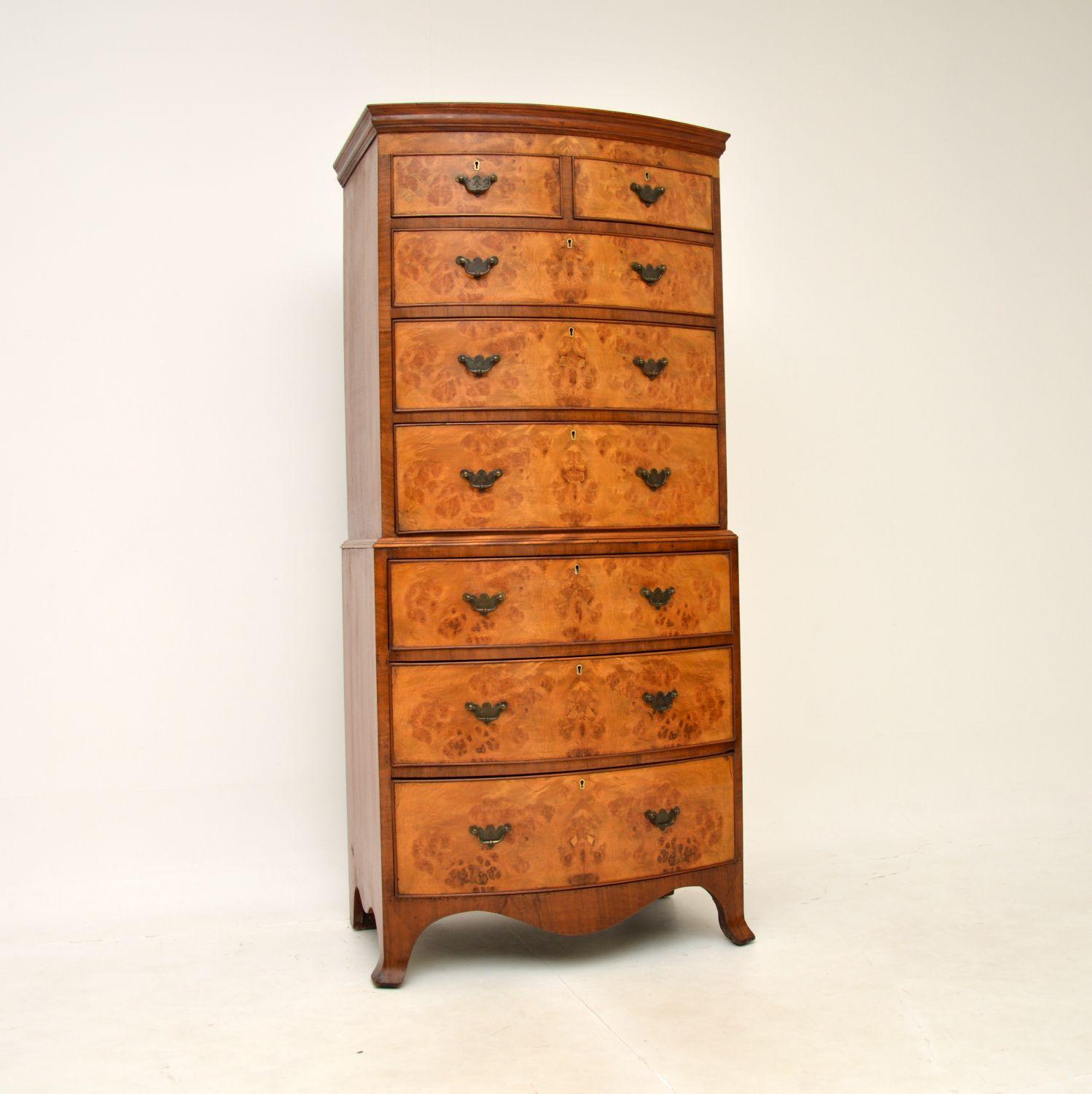 Antique Burr Walnut Chest on Chest of Drawers (1 of 12) Antique Burr Walnut Chest on Chest of Drawers (1 of 12)