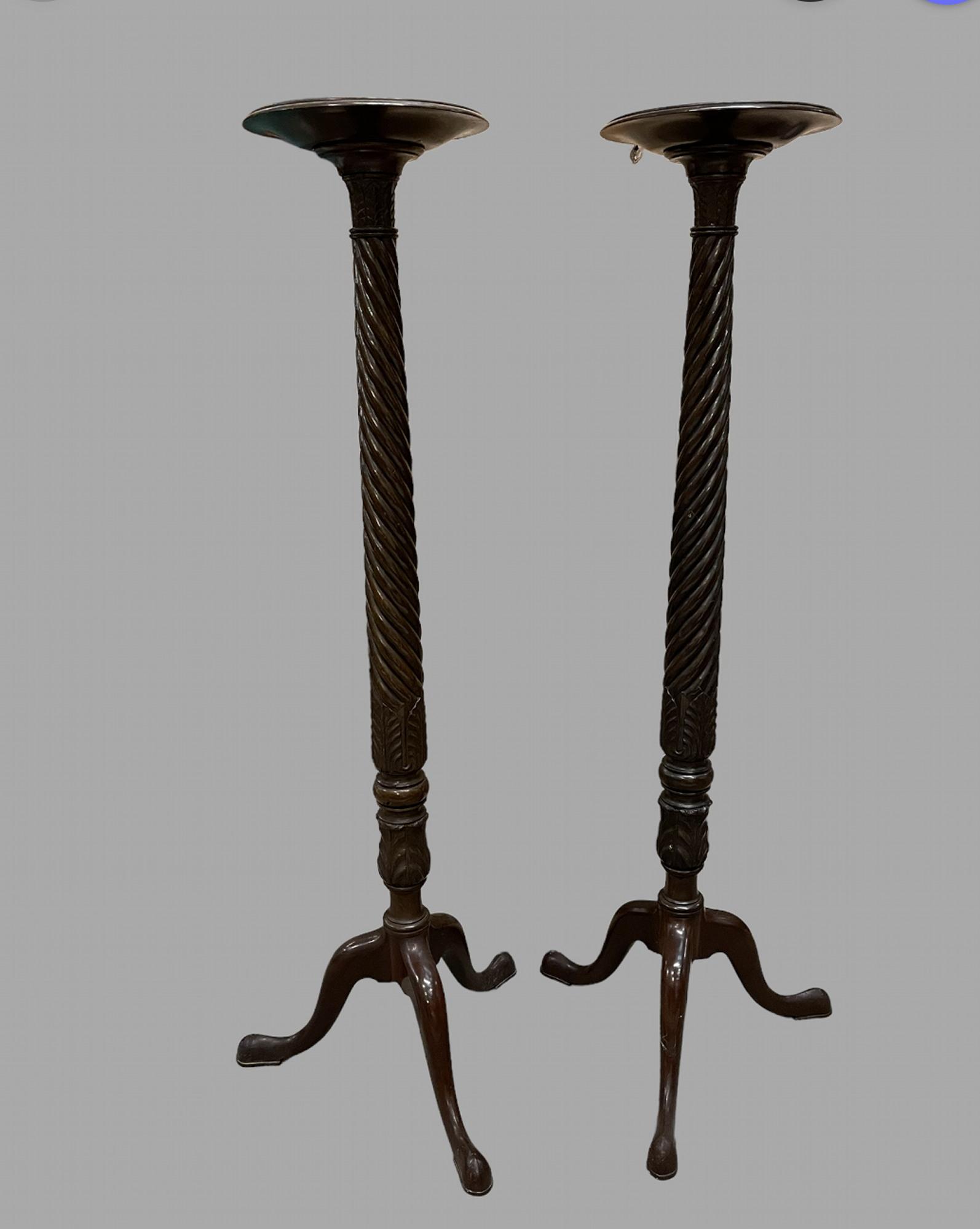 Pair of Mahogany Torchieres (1 of 5) Pair of Mahogany Torchieres (1 of 5)