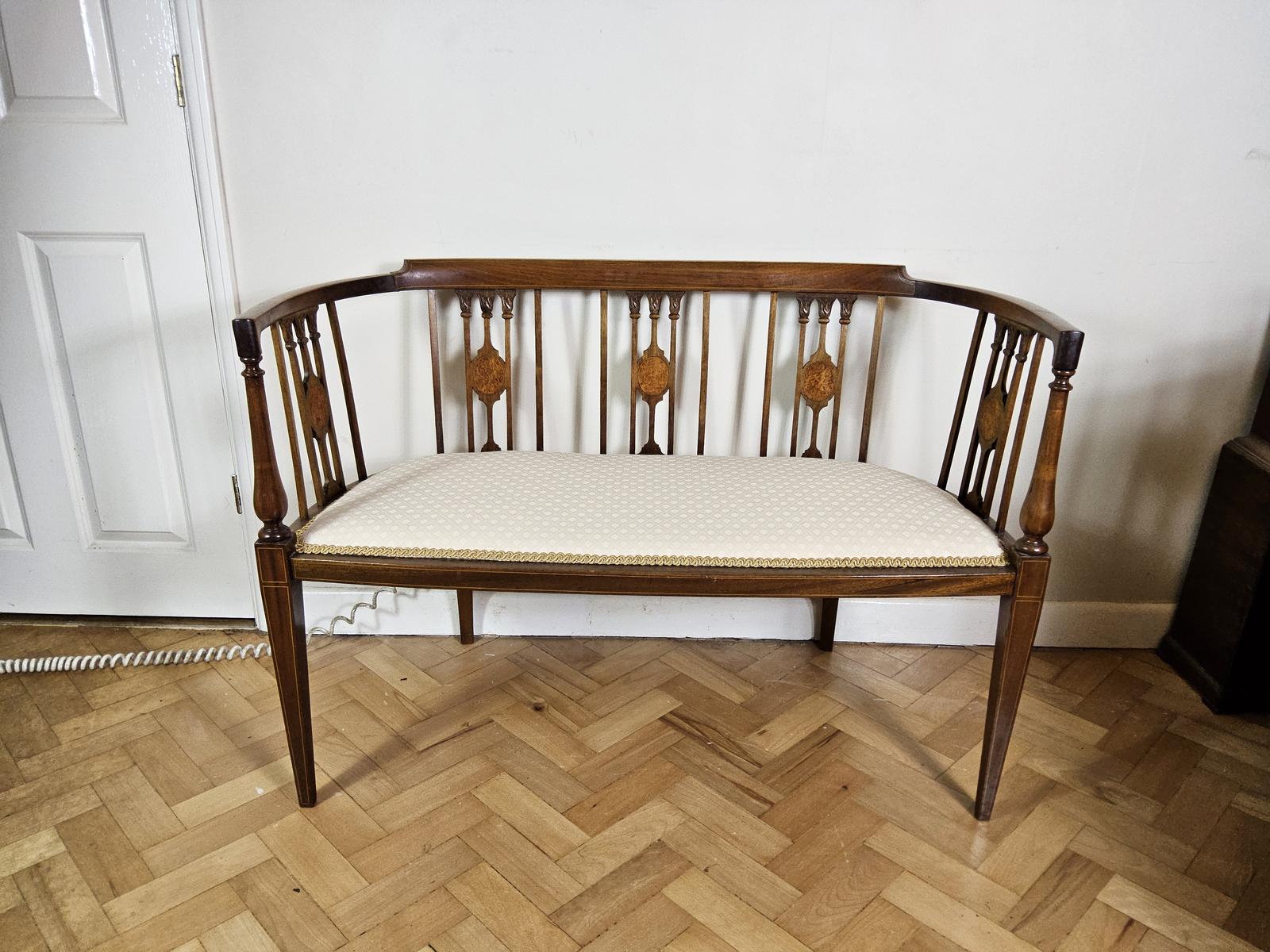 Edwardian Inlaid Mahogany Sofa (1 of 8) Edwardian Inlaid Mahogany Sofa (1 of 8)