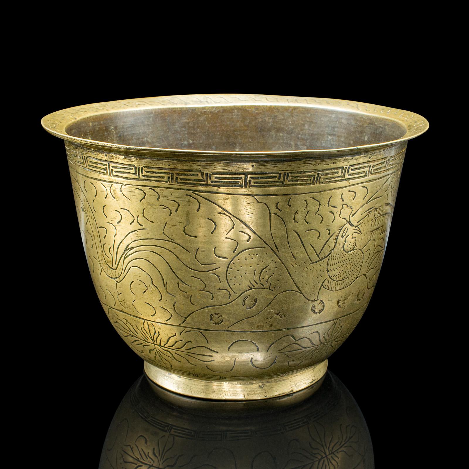 Antique Jardiniere Dish, Japanese, Meiji, Bronze, Decor, Planter Bowl, Victorian (1 of 10)