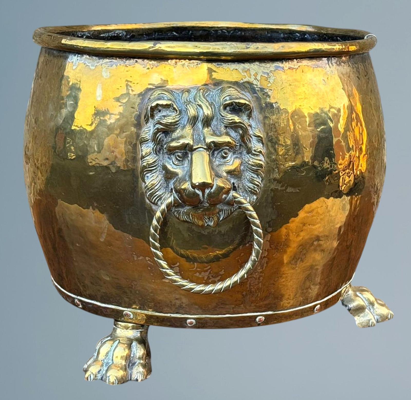 Large 19th Century Brass Jardiniere (1 of 13)