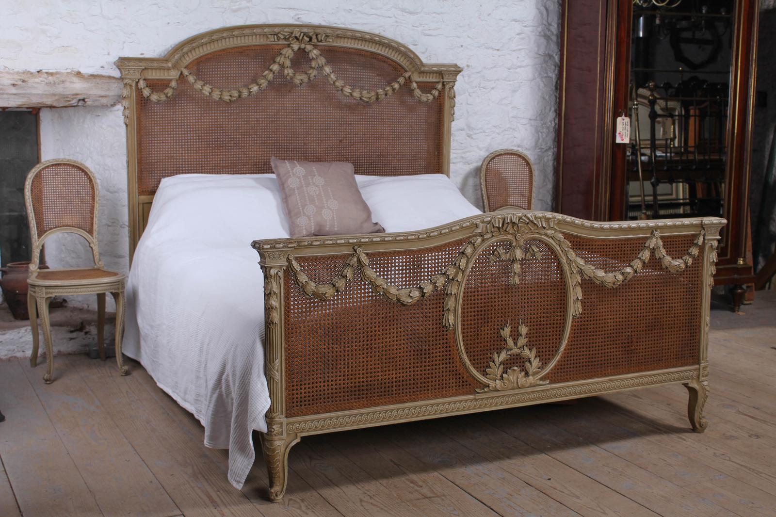 Spectacular Mid Super King French Caned Bed + Matching Chairs (1 of 17)