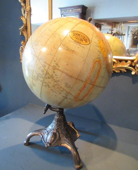 1930's 12" Plaster Terrestrial Globe on Stand (1 of 8) 1930's 12" Plaster Terrestrial Globe on Stand (1 of 8)