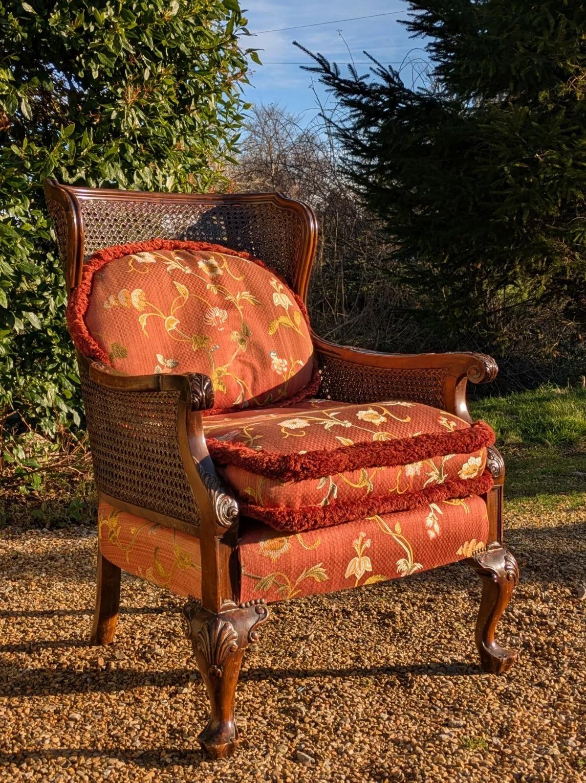 Antique Bergere Armchair Feather Filled (1 of 6)