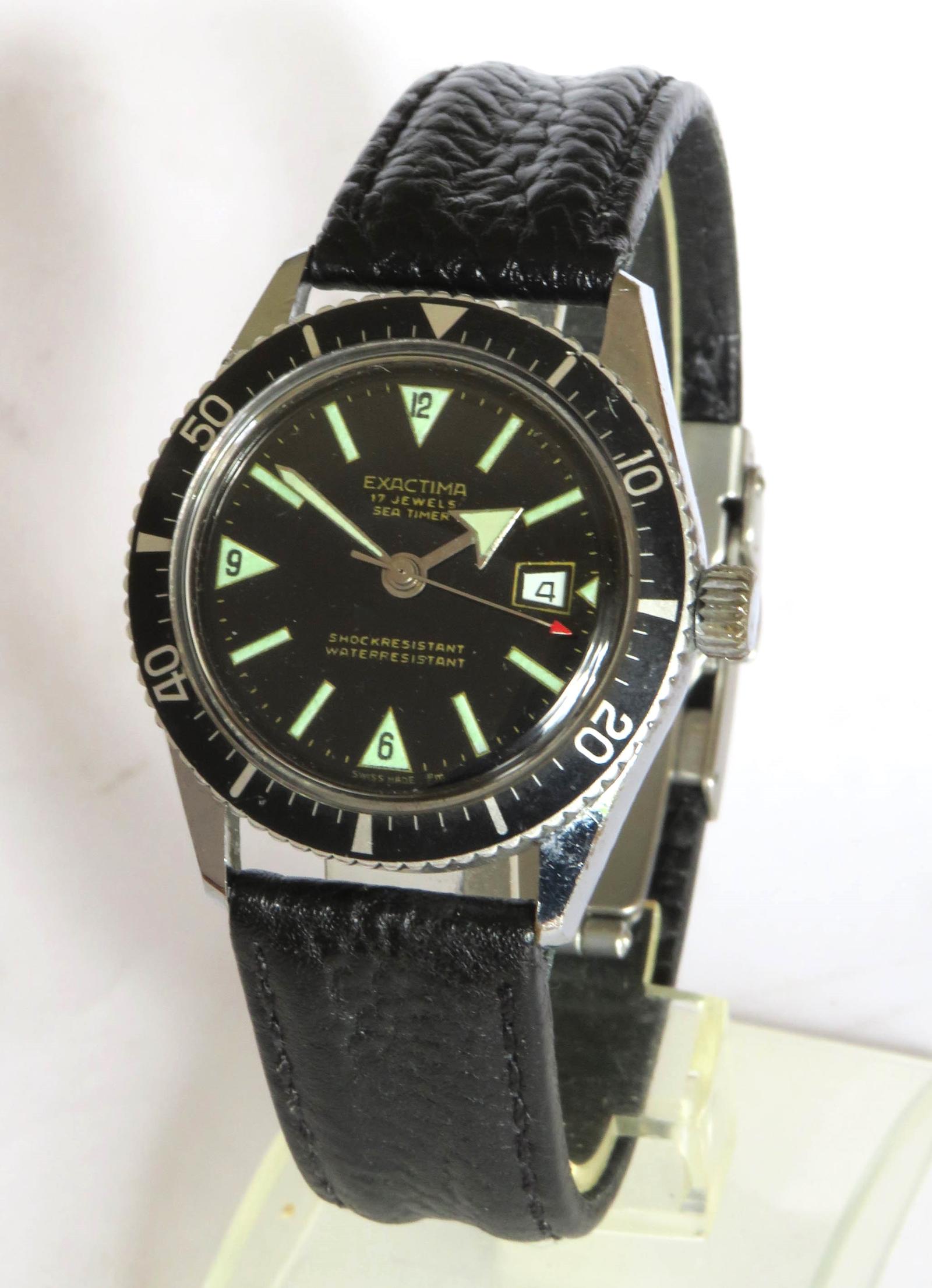 Watch: Gents 1970s Exactima Sea Timer Wrist Watch (1 of 5) Watch: Gents 1970s Exactima Sea Timer Wrist Watch (1 of 5)