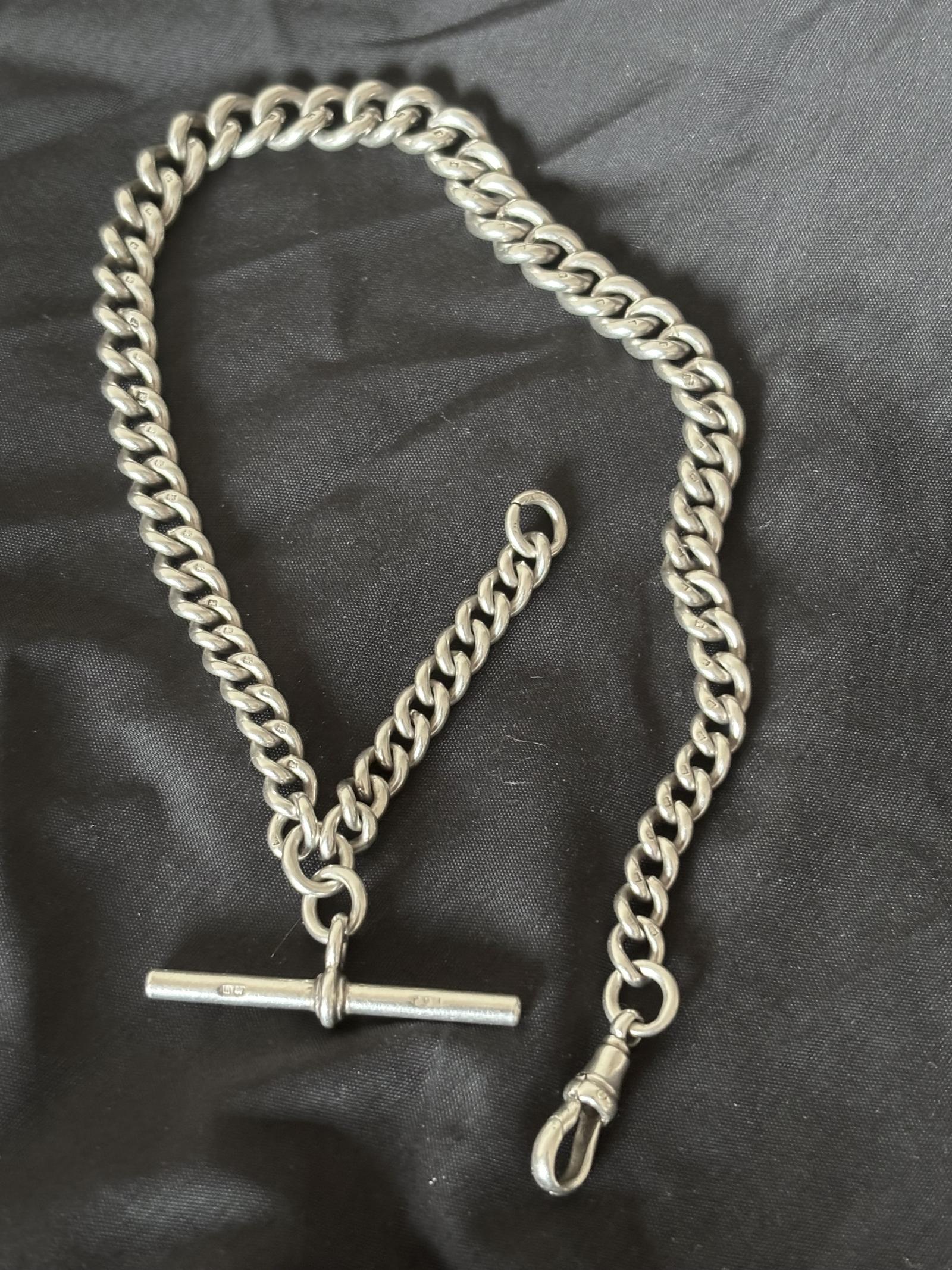 Edwardian Graduated Silver Albert Watch Chain Henry Pope 1907 (1 of 6) Edwardian Graduated Silver Albert Watch Chain Henry Pope 1907 (1 of 6)