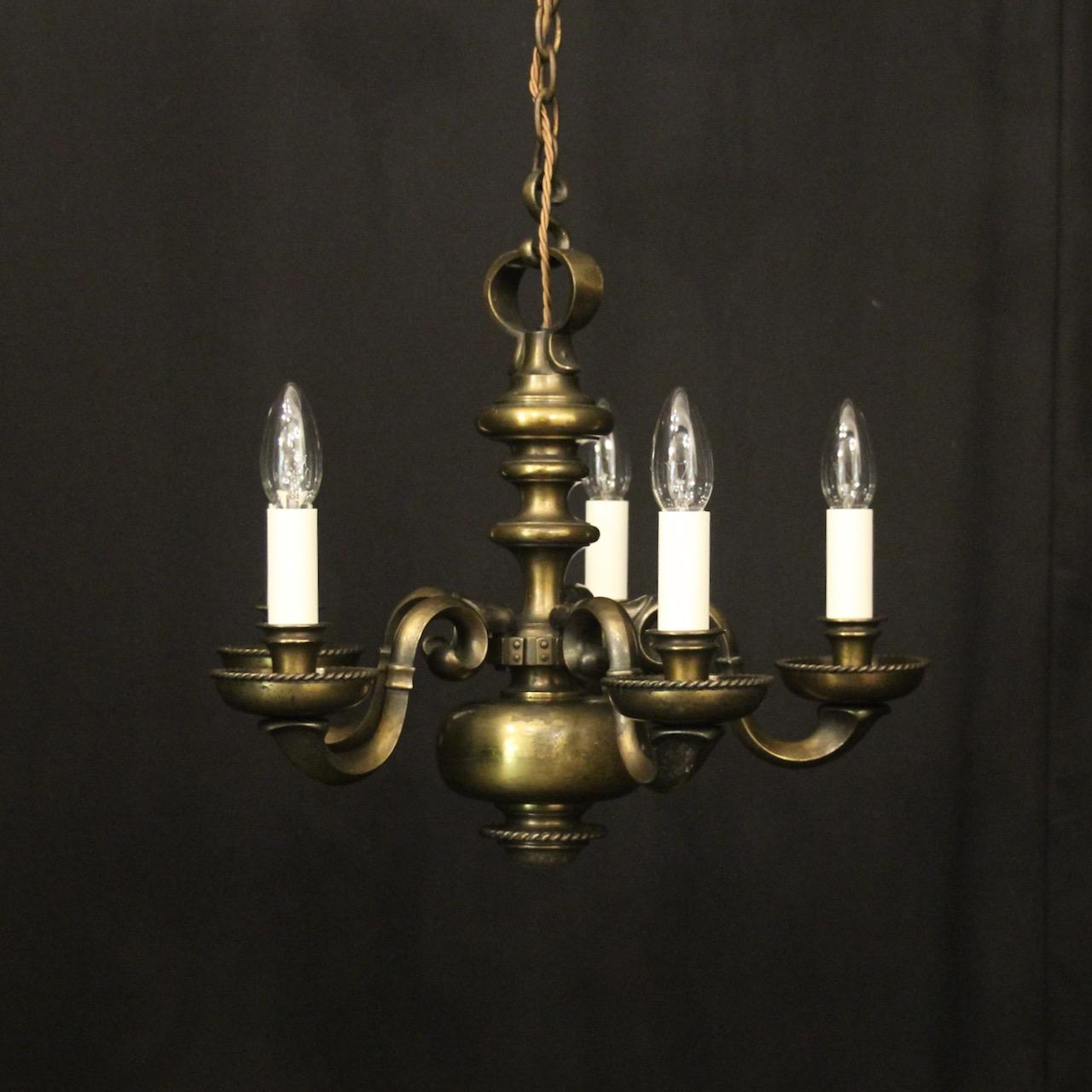 English Bronze 5 Light Antique Chandelier (1 of 10)
