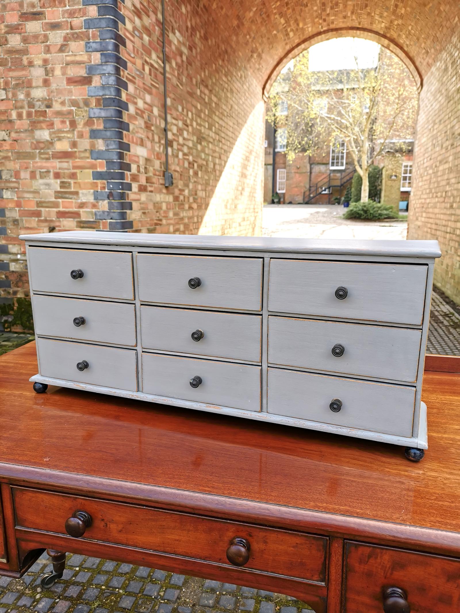 Edwardian Painted Oak Bank OF 9 Drawers (1 of 4) Edwardian Painted Oak Bank OF 9 Drawers (1 of 4)