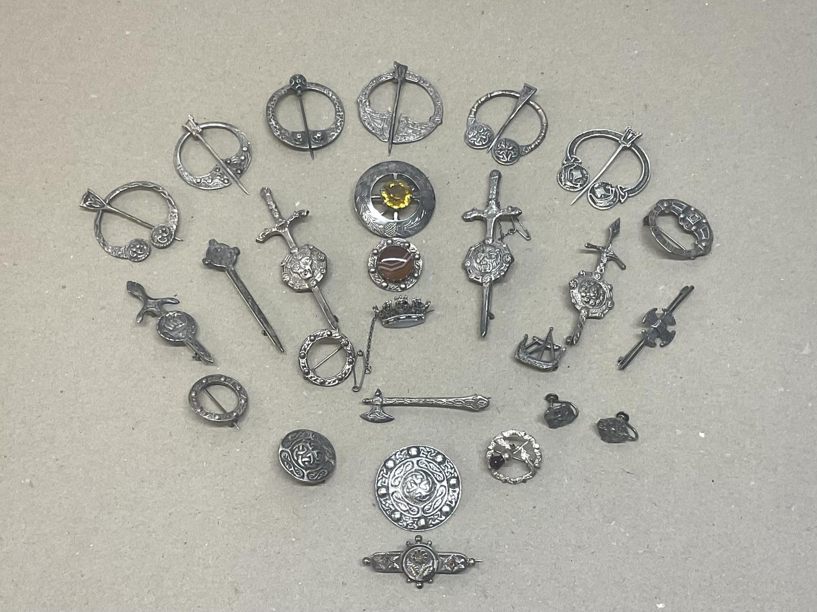 25 Sterling Silver Scottish Brooch’s Plaid, Celtic, Penannular, Shield, Sword (199 grams) (1 of 12) 25 Sterling Silver Scottish Brooch’s Plaid, Celtic, Penannular, Shield, Sword (199 grams) (1 of 12)