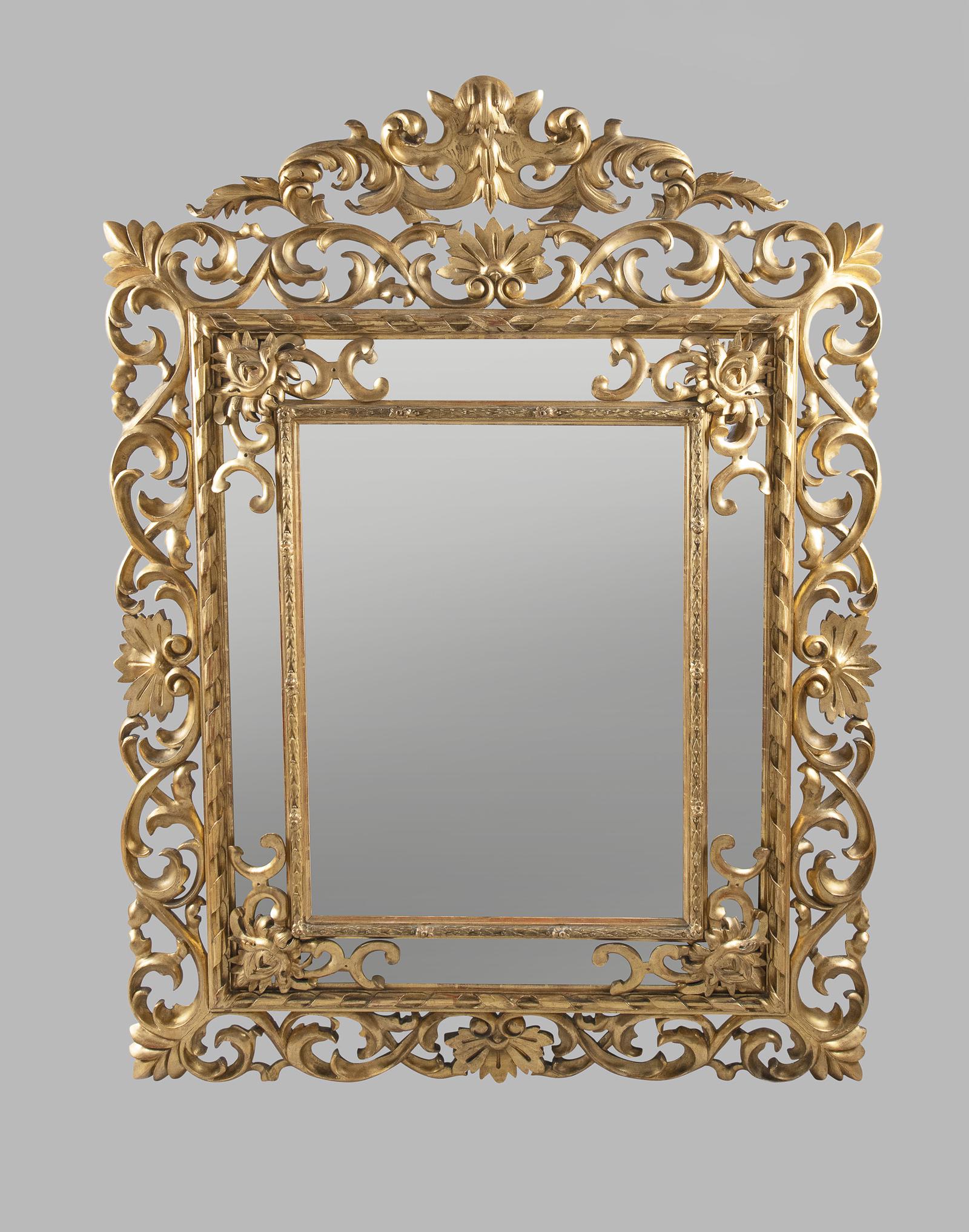 Large 19th Century Carved Giltwood Marginal Overmantle Mirror (1 of 16) Large 19th Century Carved Giltwood Marginal Overmantle Mirror (1 of 16)