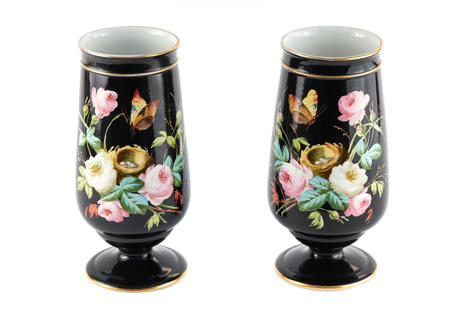 Pair of Antique Victorian Porcelain Vases (1 of 6)