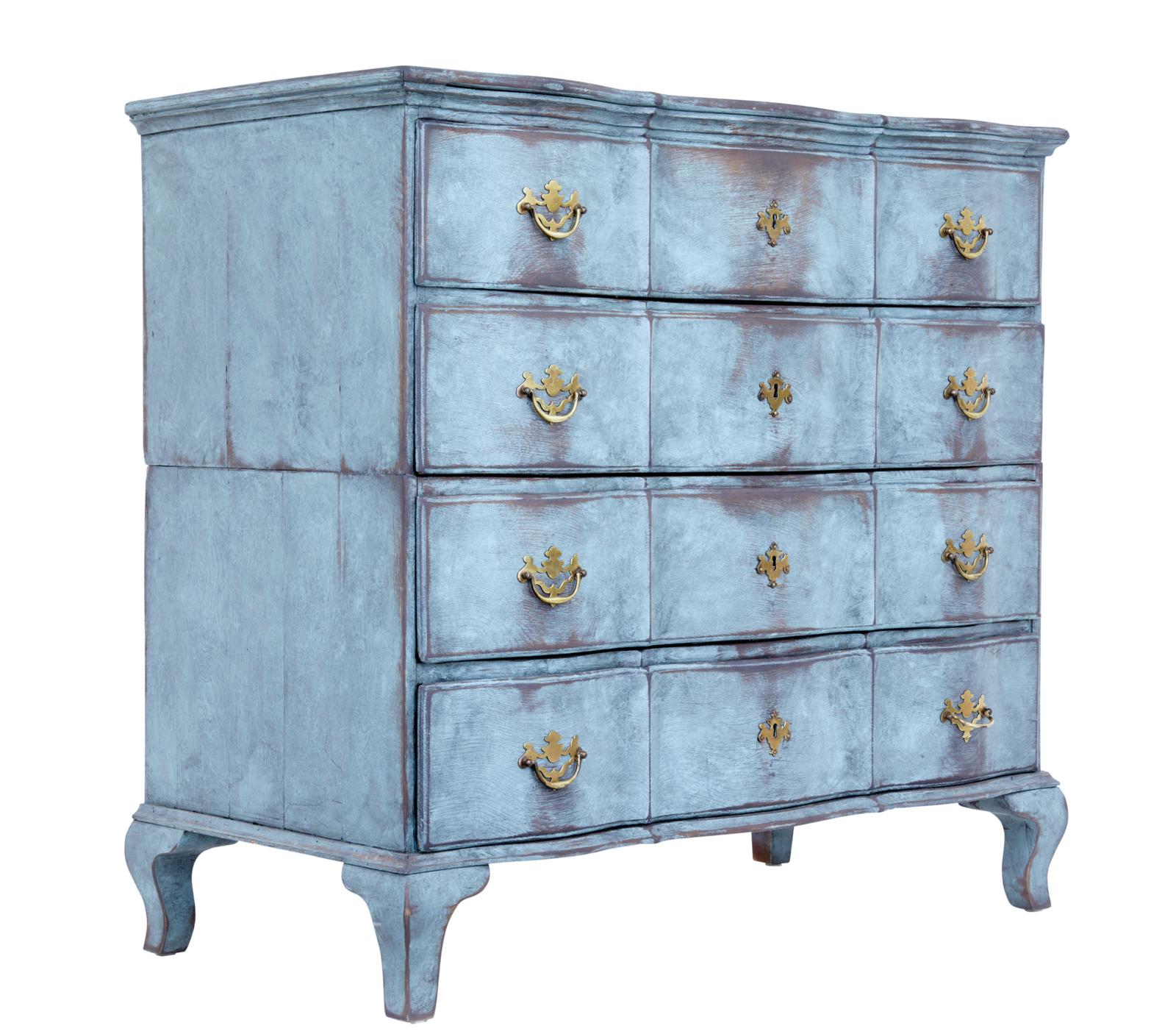 18th Century Painted Oak Scandinavian Baroque Chest of Drawers (1 of 10)