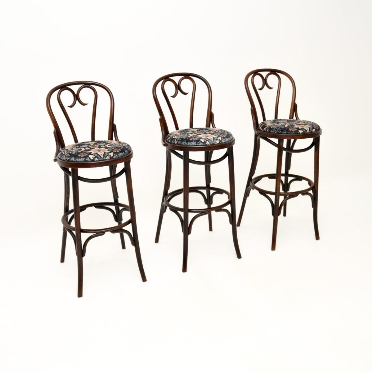 Set of Three Bentwood Thonet Bar Stools (1 of 11) Set of Three Bentwood Thonet Bar Stools (1 of 11)