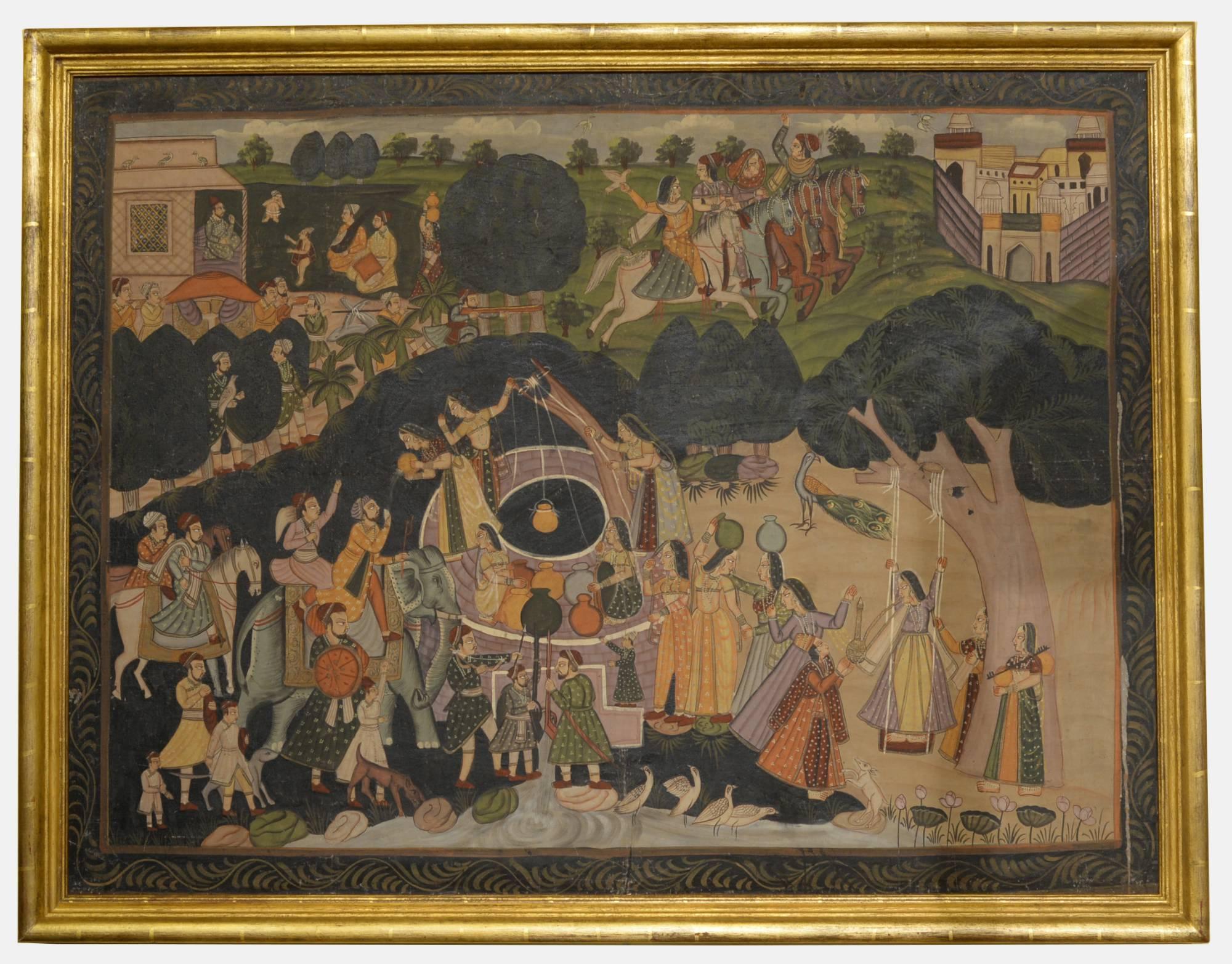 Large Indian Painting on Fabric c.1880 (1 of 1) Large Indian Painting on Fabric c.1880 (1 of 1)