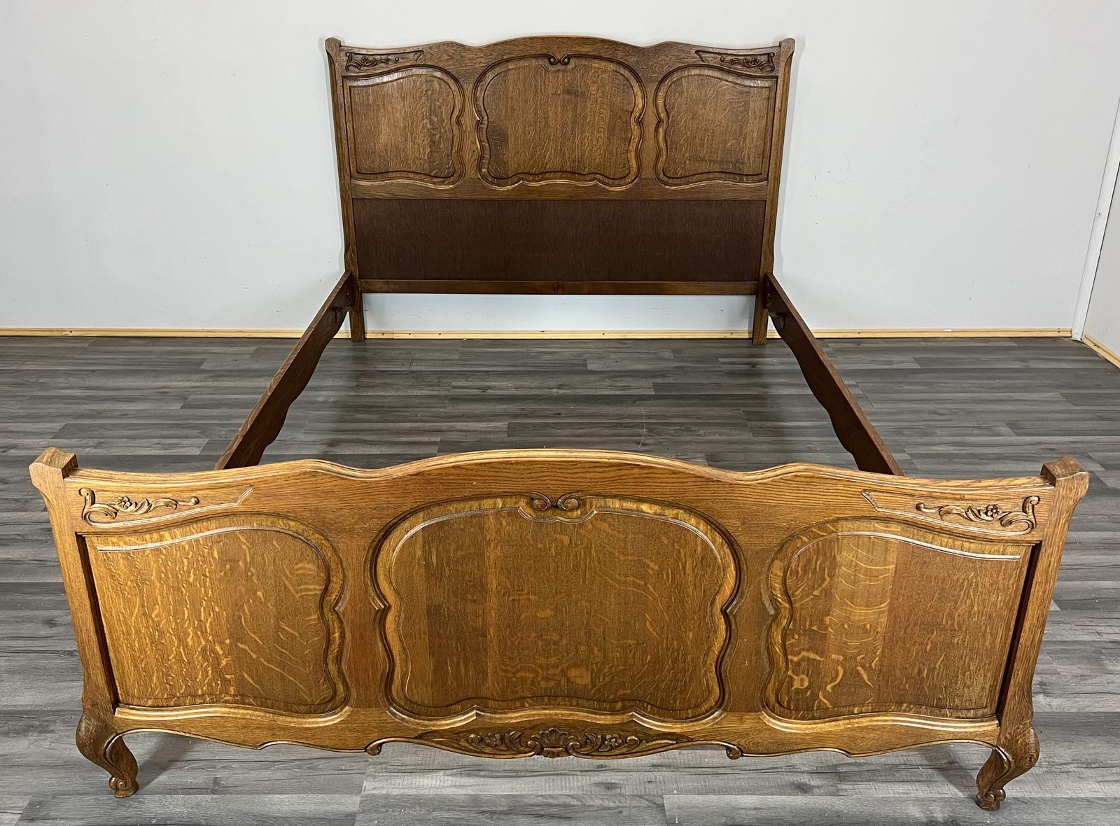 Bed Vintage French Double Bed Frame Oak Carved Headboard (1 of 10) Bed Vintage French Double Bed Frame Oak Carved Headboard (1 of 10)