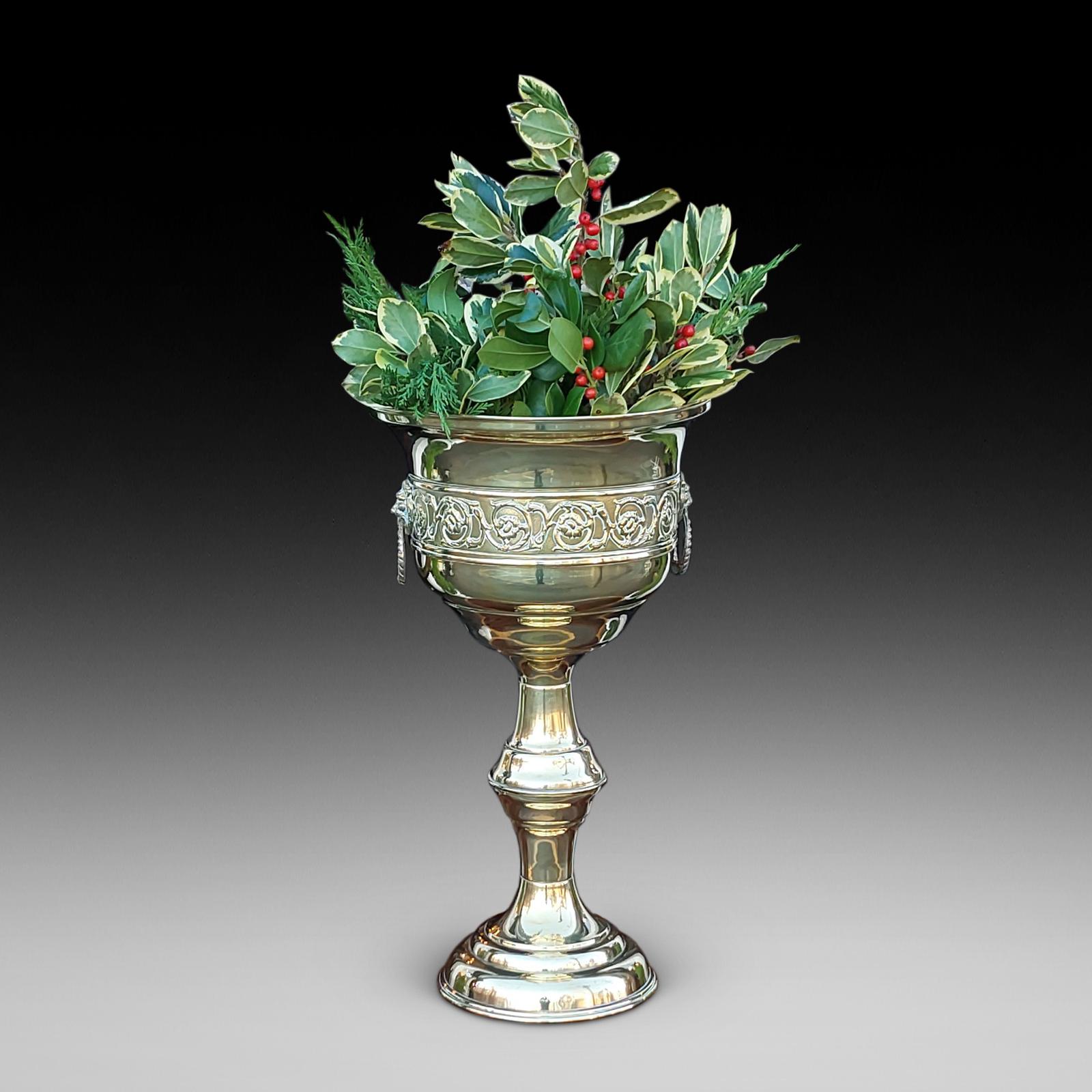 Late 19thc Pressed Brass Planter on Stand (1 of 8)