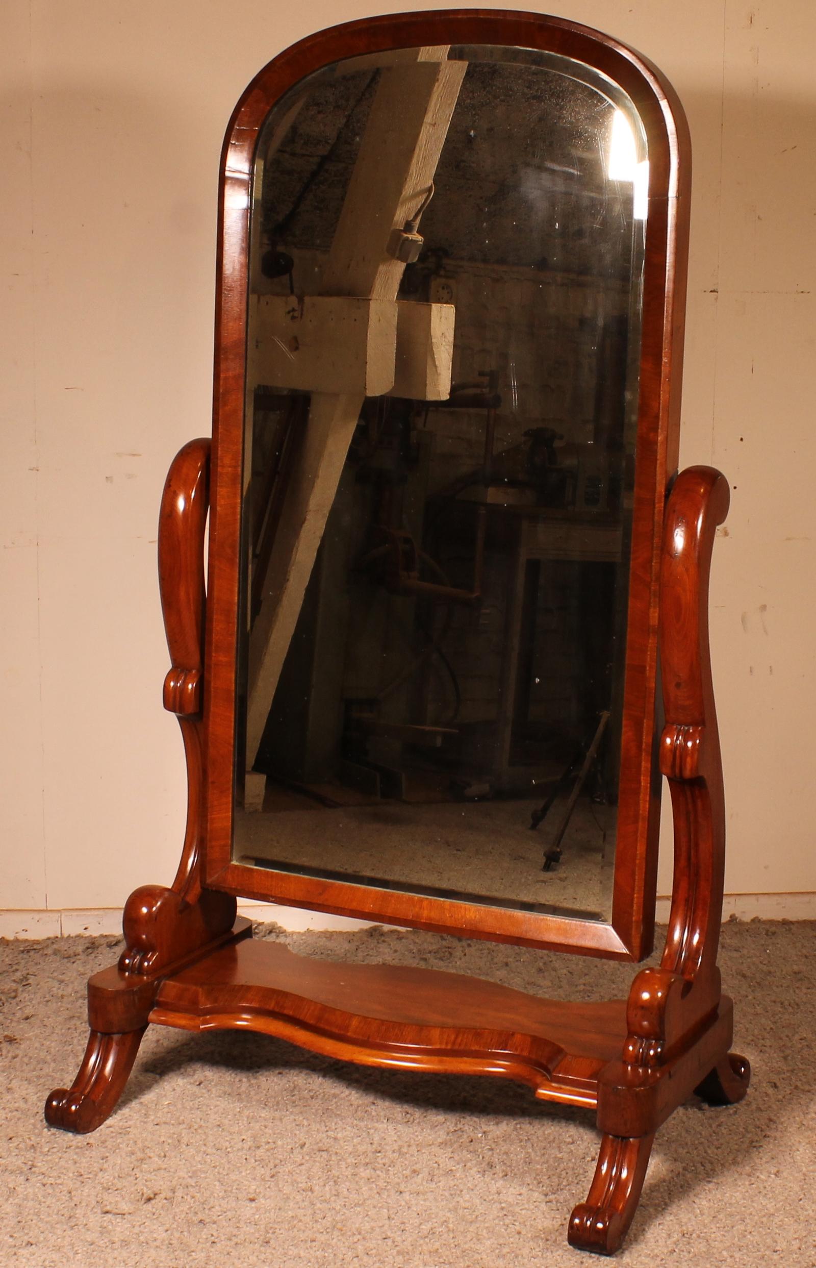 Cheval Mirror in Mahogany - 19th Century (1 of 10) Cheval Mirror in Mahogany - 19th Century (1 of 10)