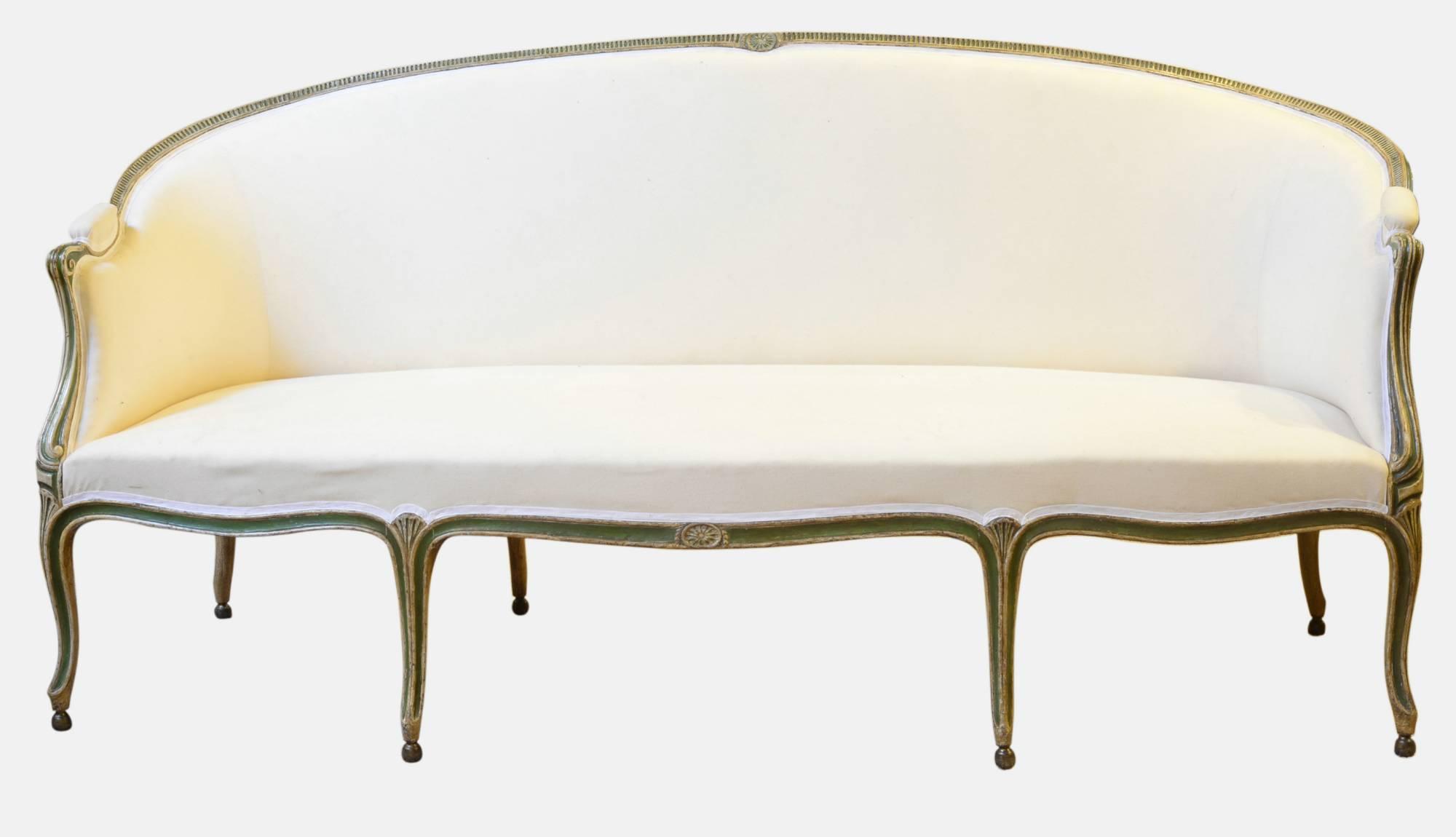 Hepplewhite Period Green & Cream Painted Sofa c.1785 (1 of 1) Hepplewhite Period Green & Cream Painted Sofa c.1785 (1 of 1)