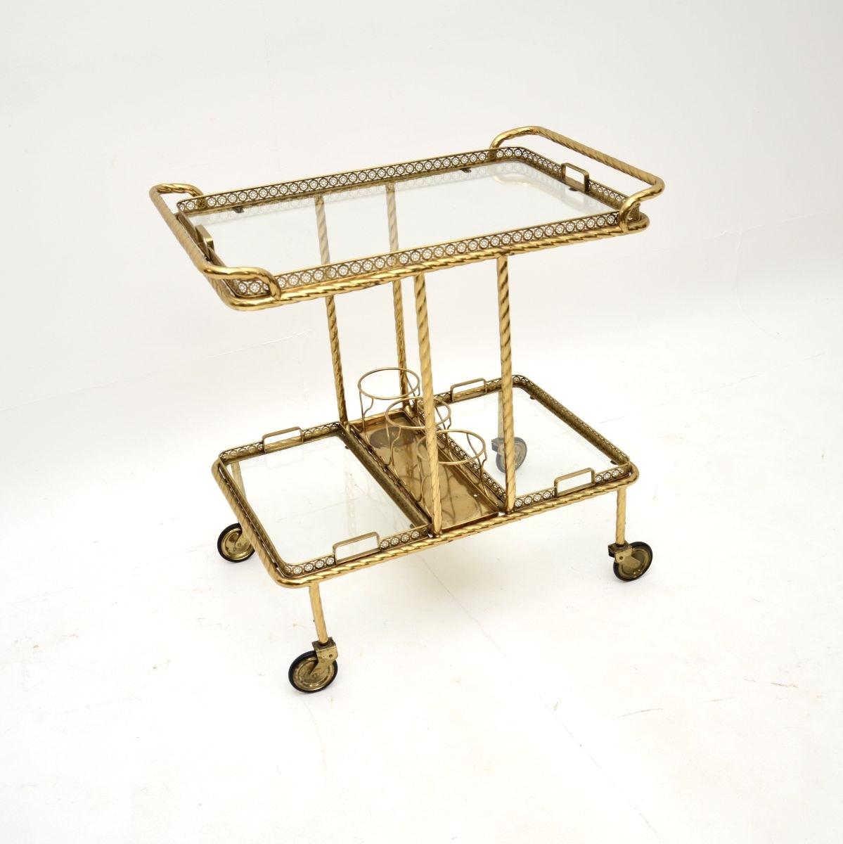 Vintage French Brass Drinks Trolley for Harrods (1 of 12)
