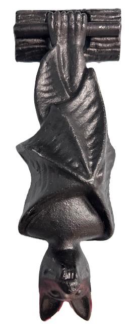 Vintage Cast Iron Door Knocker Depicting a Vampire Bat (1 of 3)