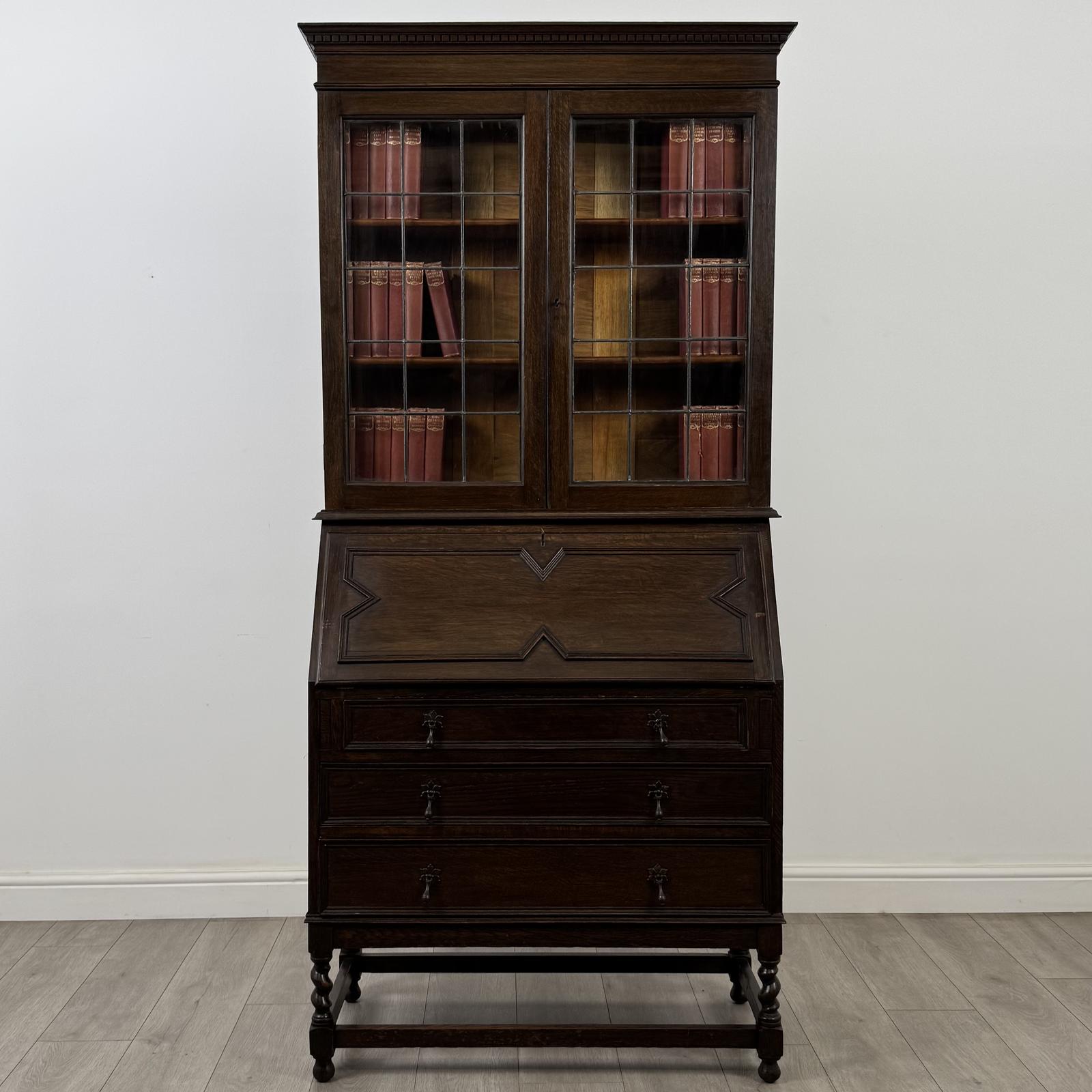Antique 20th Century Jacobean Style Bureau Bookcase in Oak (1 of 14) Antique 20th Century Jacobean Style Bureau Bookcase in Oak (1 of 14)