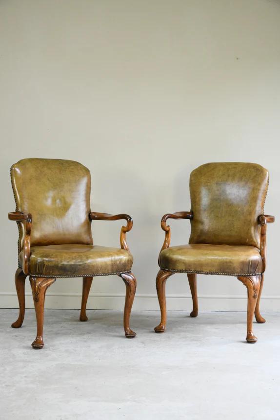 Pair Georgian Style Arm Chairs (1 of 12)
