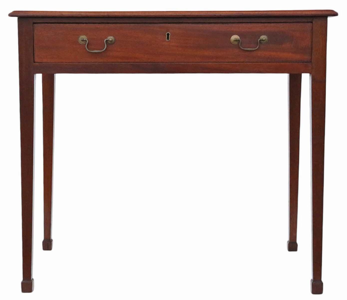 Antique Fine Quality Georgian Mahogany Writing Dressing Table 19th Century Desk Side (1 of 8)