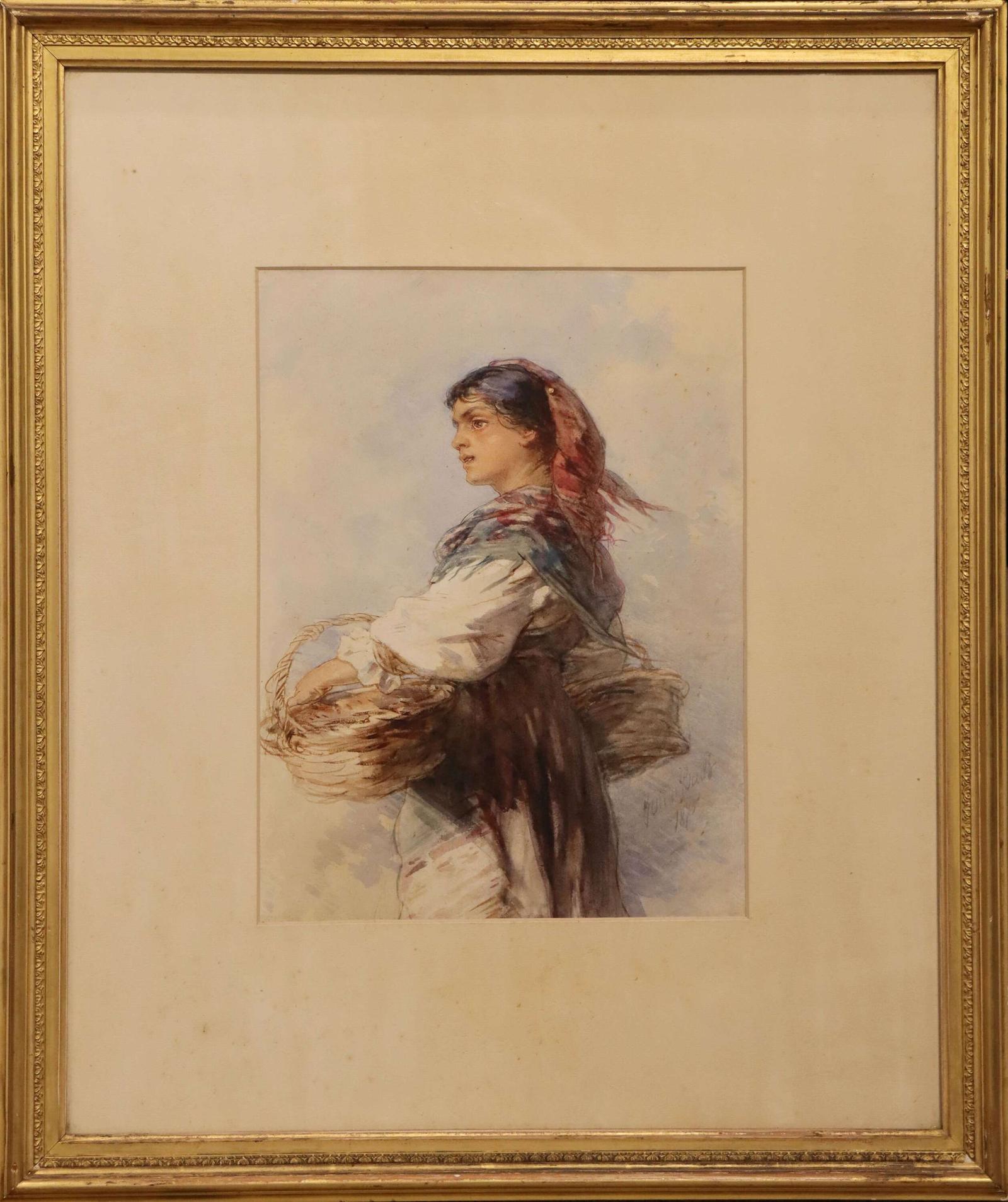 Pair of Victorian Watercolours of Italian Peasant Figures by Guido Bach, 1875 (1 of 8) Pair of Victorian Watercolours of Italian Peasant Figures by Guido Bach, 1875 (1 of 8)