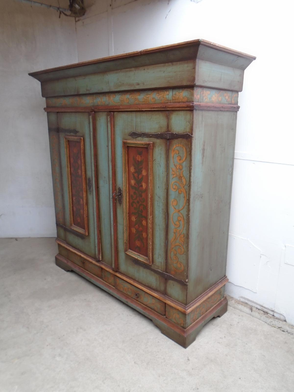 A Large Georgian Austrian Antique / Old Pine Painted Wedding Cabinet (1 of 16) A Large Georgian Austrian Antique / Old Pine Painted Wedding Cabinet (1 of 16)