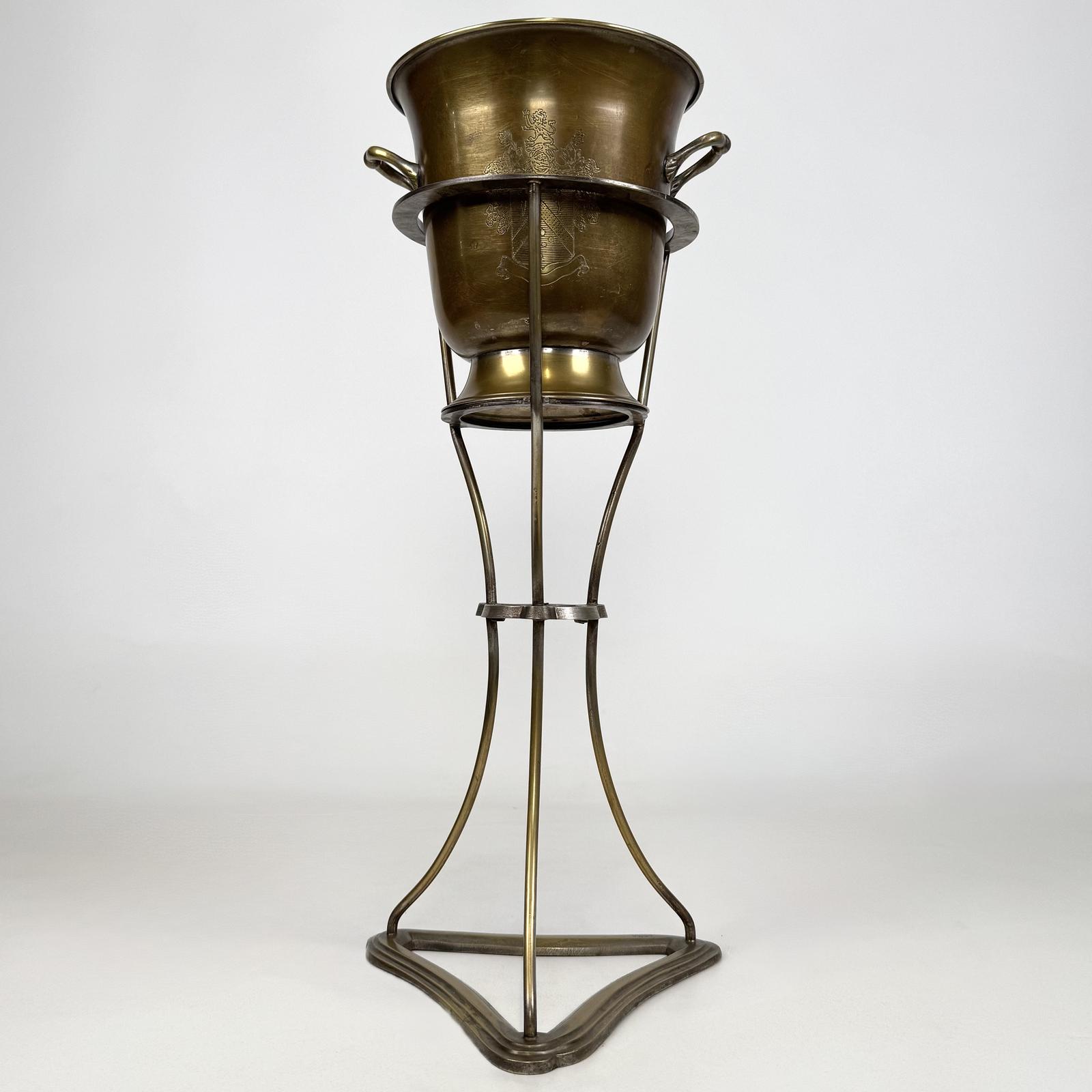 Antique 19th Century Silver Plated Champagne Bucket On Stand (1 of 9)