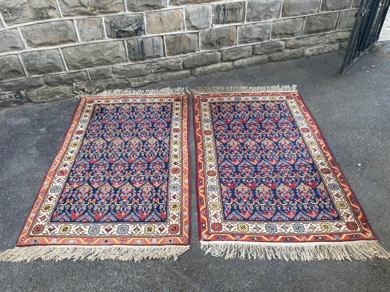 Pair Antique Middle Eastern Carpets Rugs (1 of 10) Pair Antique Middle Eastern Carpets Rugs (1 of 10)