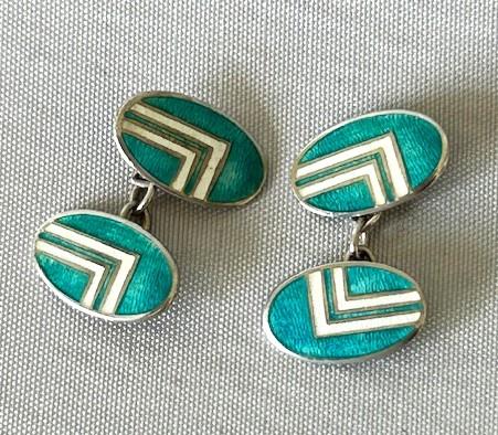 Pair of Silver & Enamel Art Deco Cufflinks (1 of 5) Pair of Silver & Enamel Art Deco Cufflinks (1 of 5)
