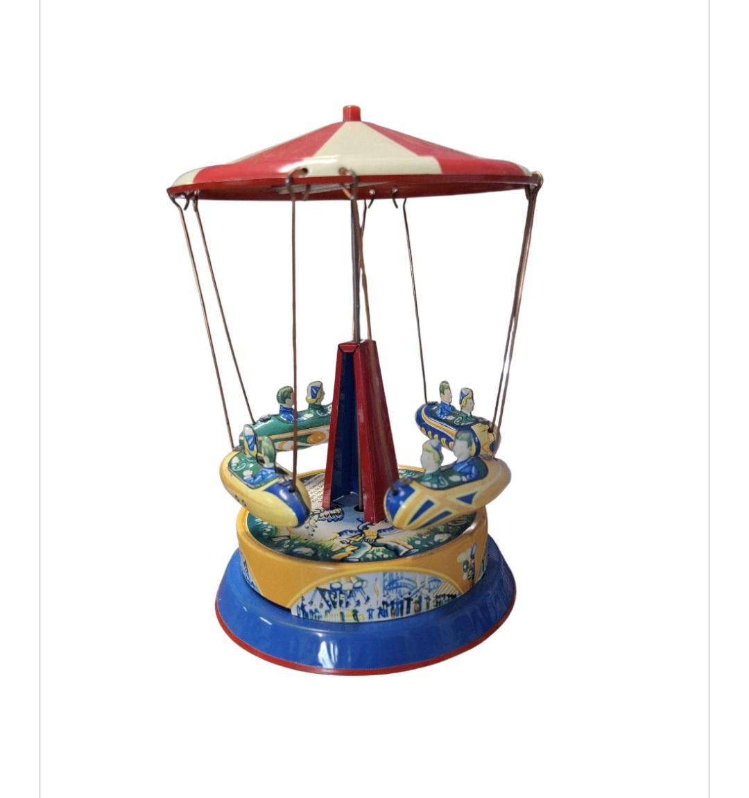 Retro Novelty Tin Mechanical Desk Fair Ground Ride (1 of 2)