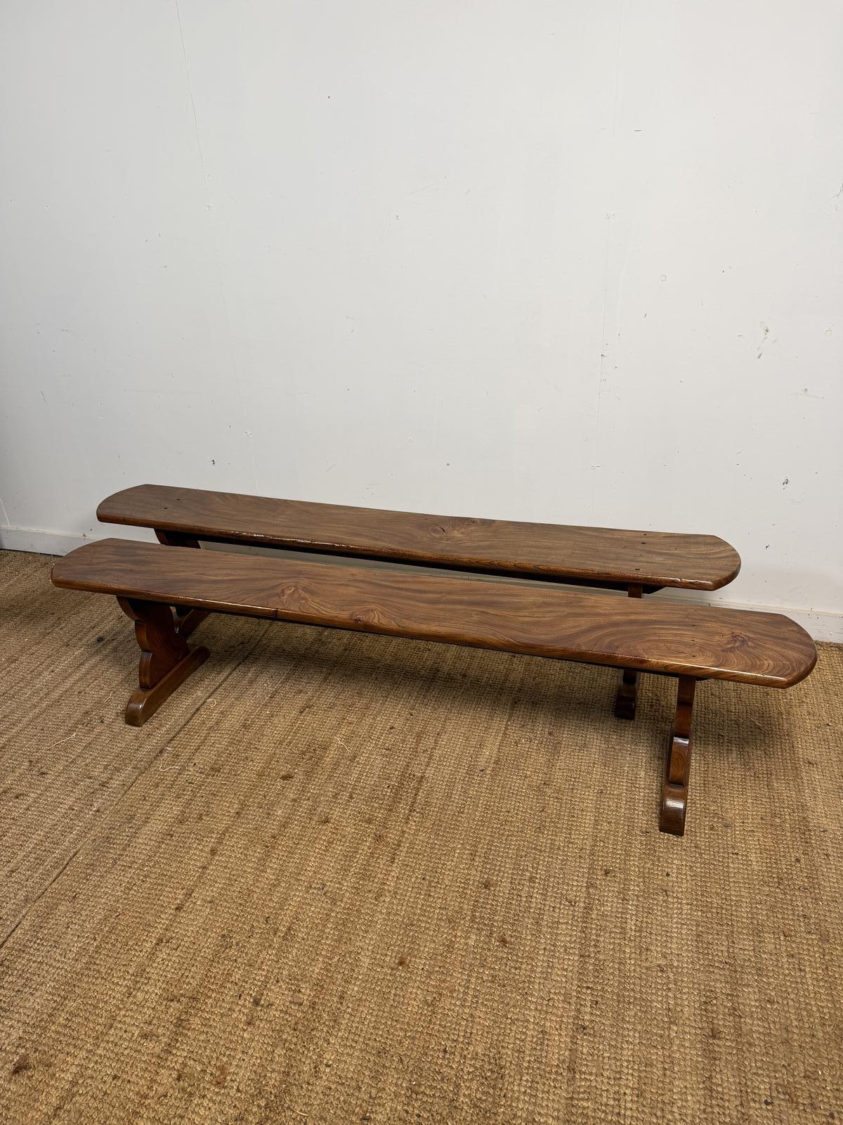 Pair of Early 20th Century French Elm Benches (1 of 7) Pair of Early 20th Century French Elm Benches (1 of 7)