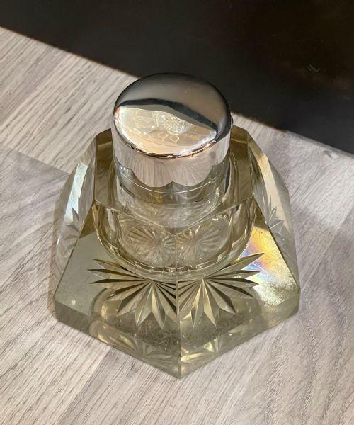 Large Victorian Silver & Glass Inkwell by John Grinsell & Sons (1 of 5) Large Victorian Silver & Glass Inkwell by John Grinsell & Sons (1 of 5)