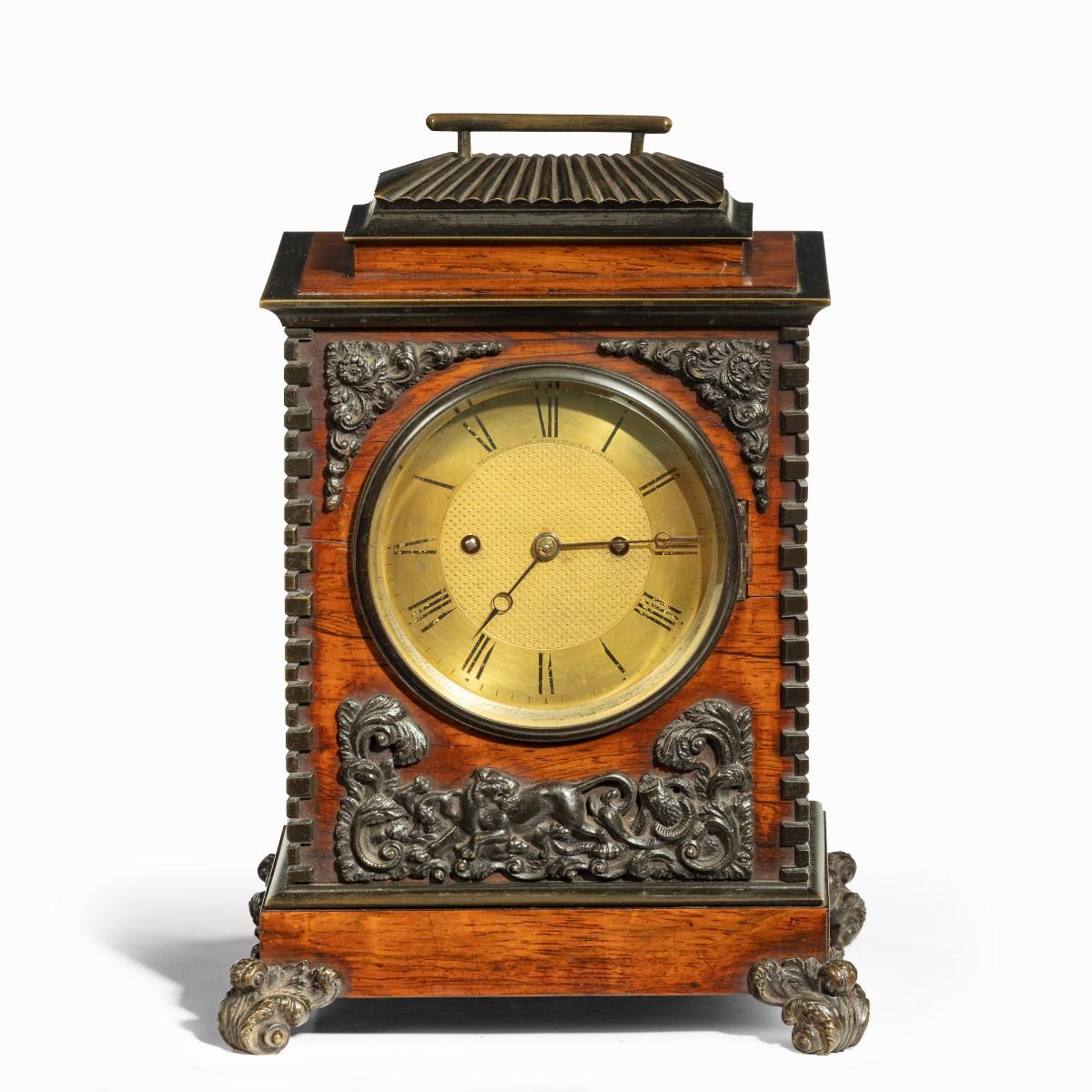 William IV Rosewood & Bronze Bracket Clock by Frodsham 185 & Baker (1 of 8)
