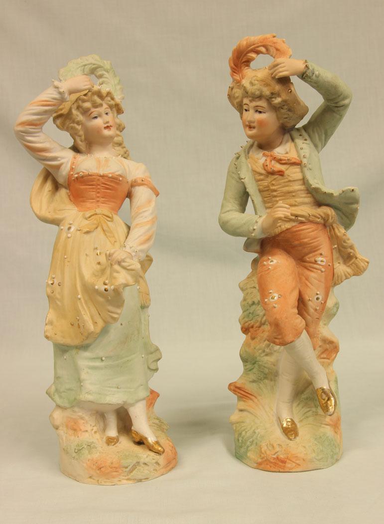 Antique Pair of Bisque Figurines of Lady & Gentleman (1 of 13) Antique Pair of Bisque Figurines of Lady & Gentleman (1 of 13)