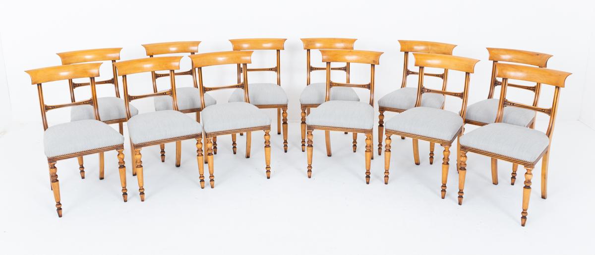 Set of 12 Regency Style Satin Birch Dining Chairs (1 of 6) Set of 12 Regency Style Satin Birch Dining Chairs (1 of 6)