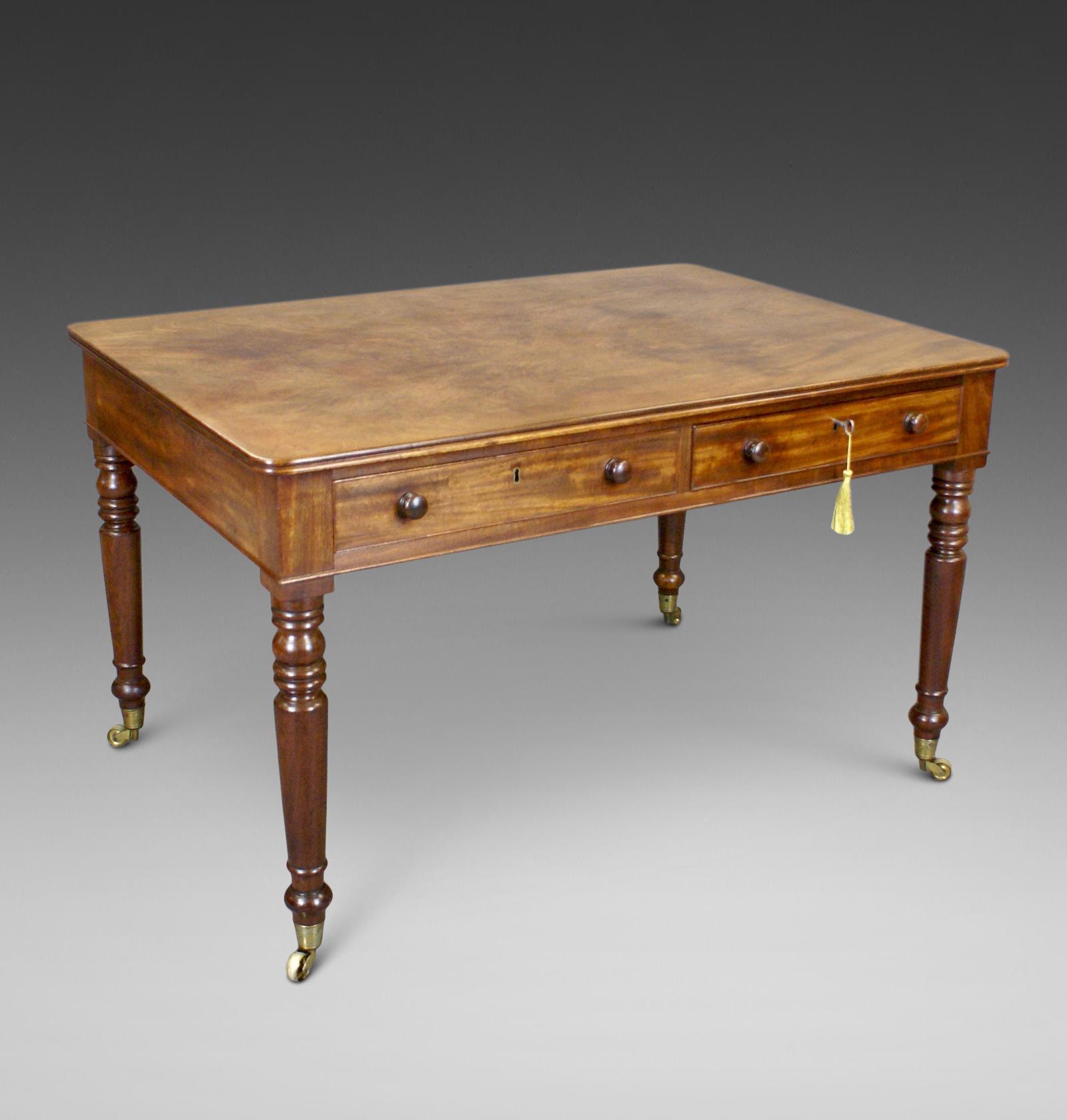 Late George III Mahogany Partners Writing Table (1 of 7)