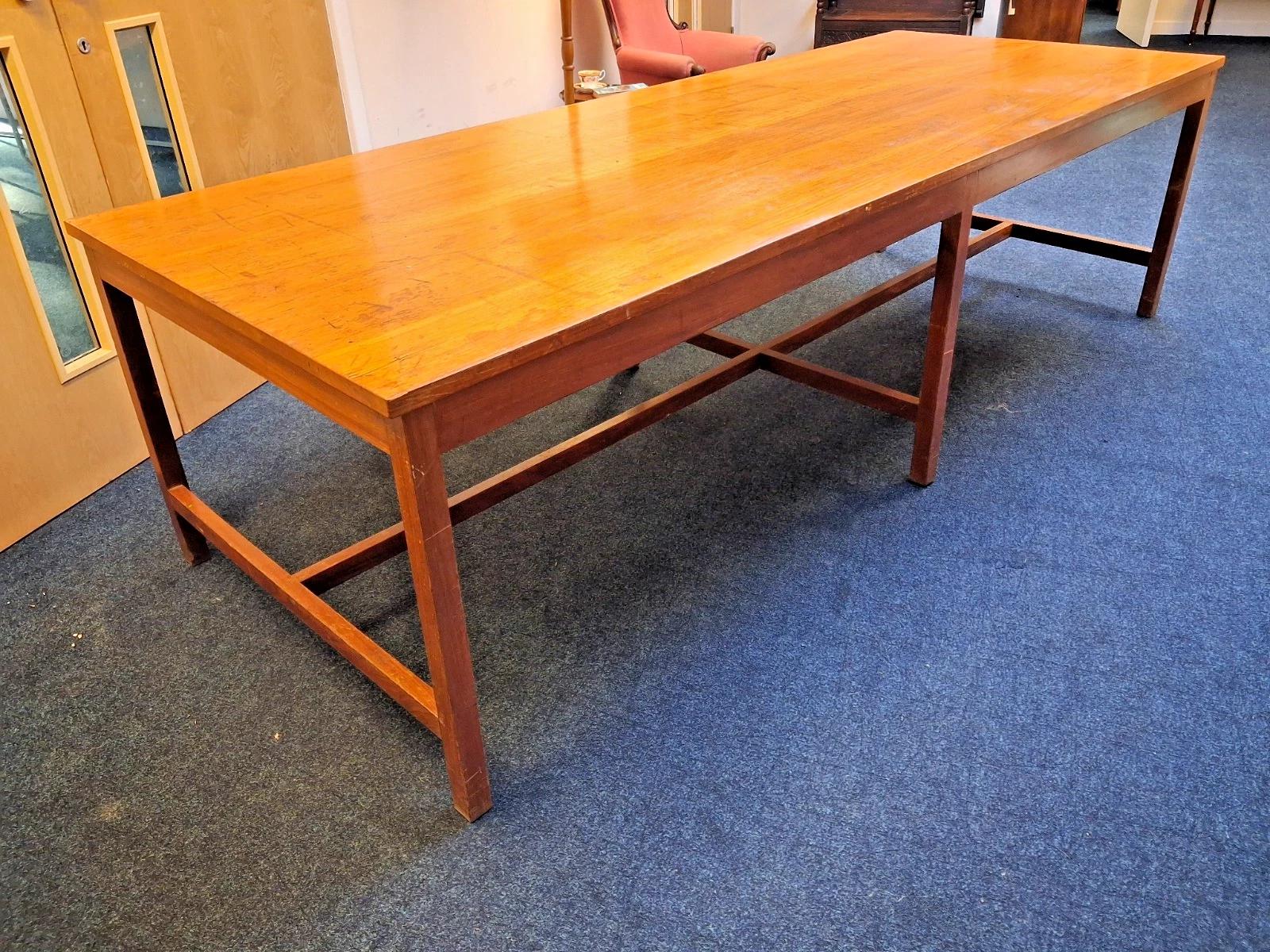 Vintage Very Large Refectory School Science Lab Style Table Lots of Patina (1 of 8) Vintage Very Large Refectory School Science Lab Style Table Lots of Patina (1 of 8)